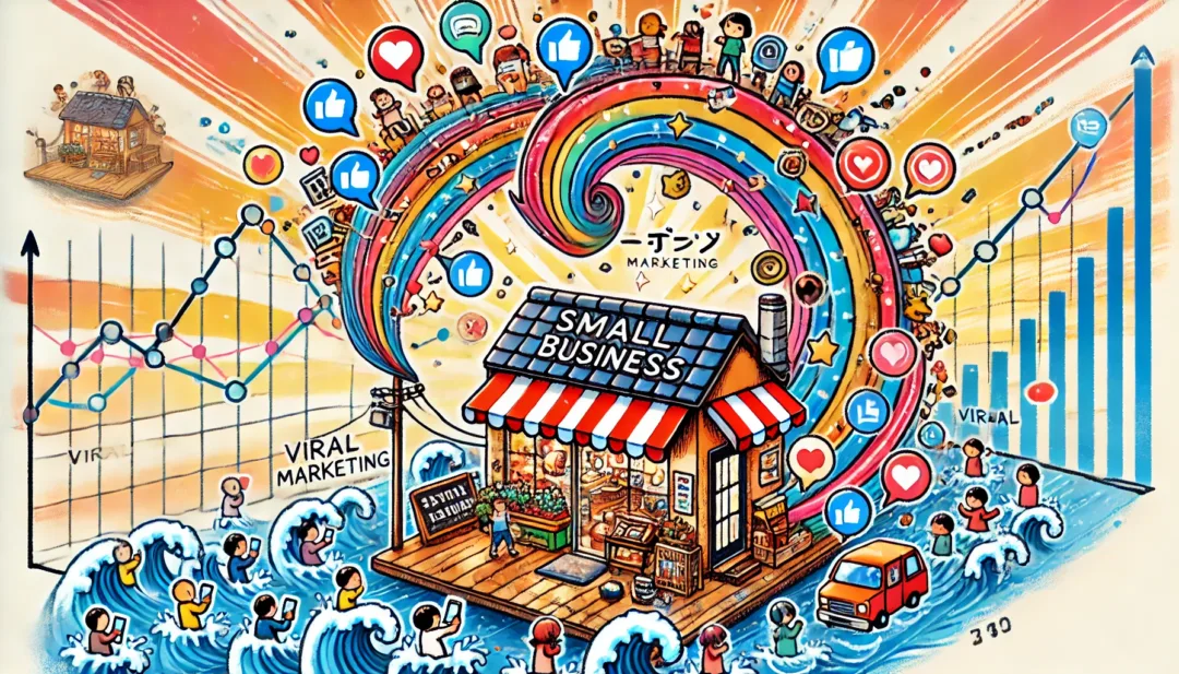 中小企業がバイラルマーケティングを通じて爆発的に成長する様子